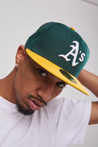 Oakland Baseball Hat Dark Green A's Gold New Era 59FIFTY Fitted Dark Green