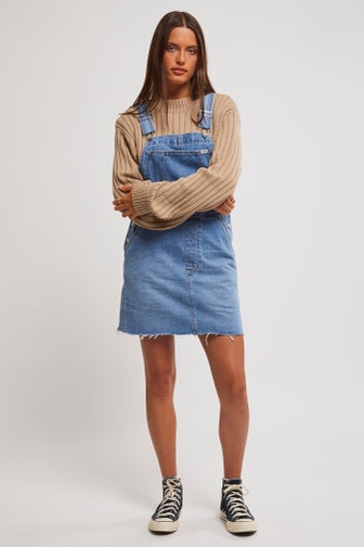 90s Dungaree Dress True Blue