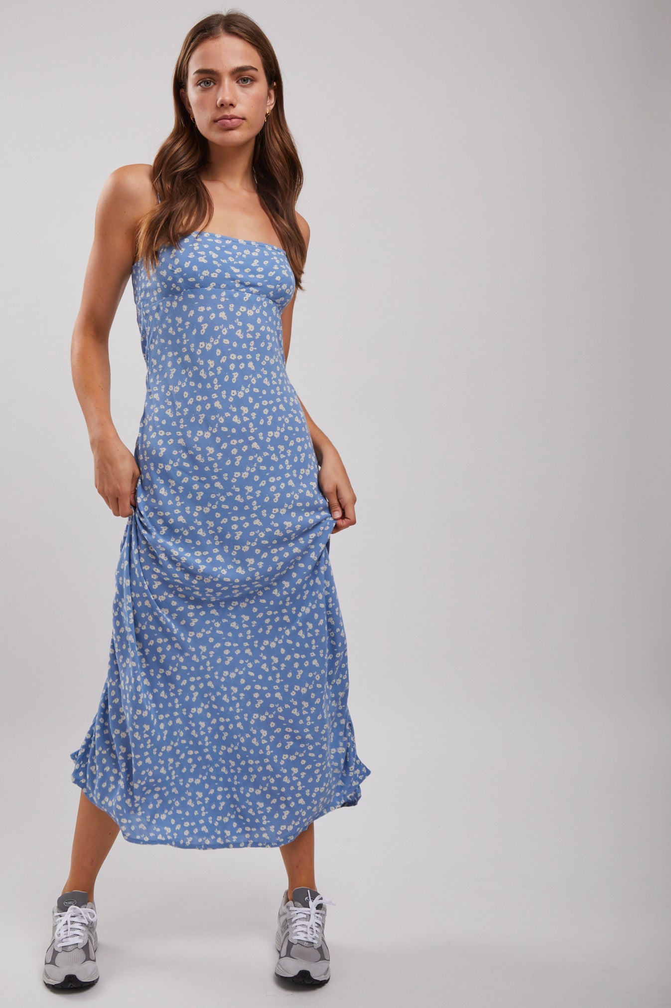 Blue mid clearance length dress