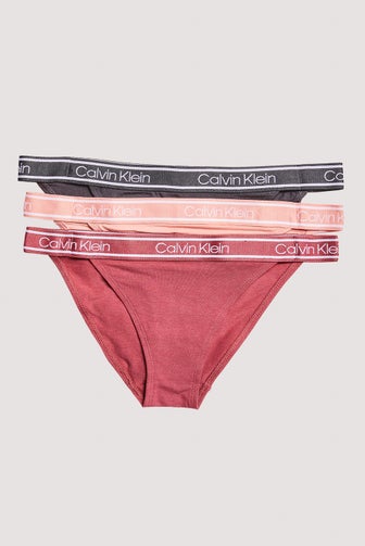 Calvin Klein Women's Chromatic Bikini Briefs 3-Pack - Black/Pink/Nymph's  Thigh