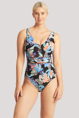 Daniela Floral Spliced Mesh DD Plus Fuller Bust Swimwear One-Piece Swi –  Sunset and Swim