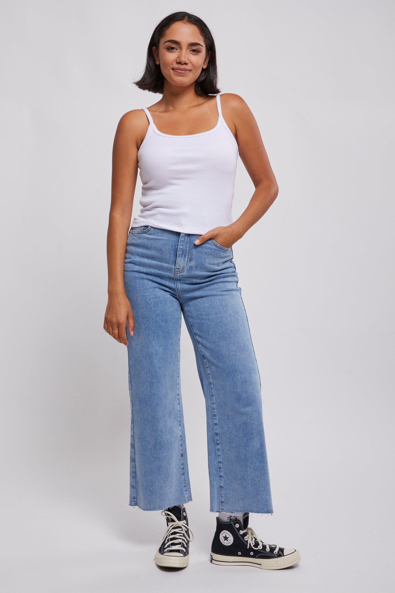 NWT Free People Charlie fashion Wide Leg Jeans High Rise Pants in Light Wash Blue $148