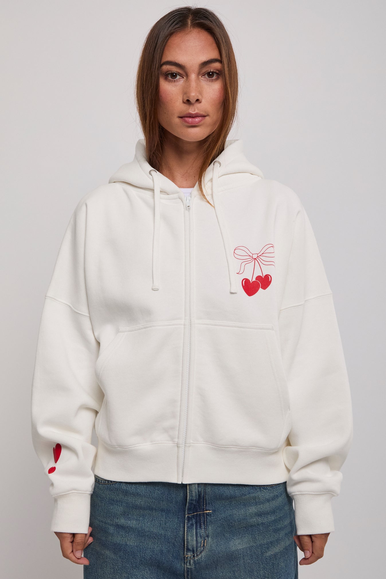 Cherry Zip Through Hoodie | North Beach