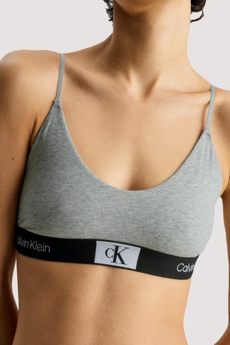 Calvin Klein Modern Cotton Metallic logo unlined triangle bralette