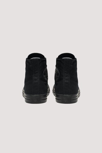 black converse all star high tops monochromatic canvas sneakers