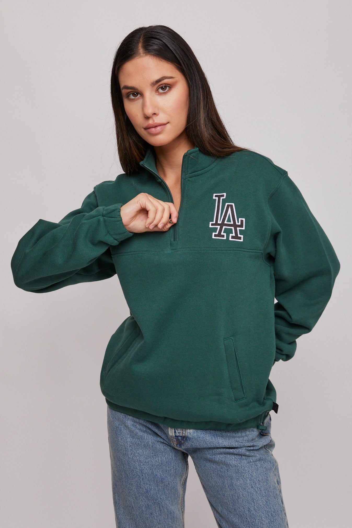 Los Angeles Dodgers Women's Big Logo Crew Neck Pullover Sweater