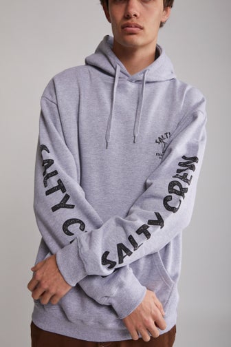 Salty Crew Men's Fishing Charters Hooded Fleece 2XL Heather Grey