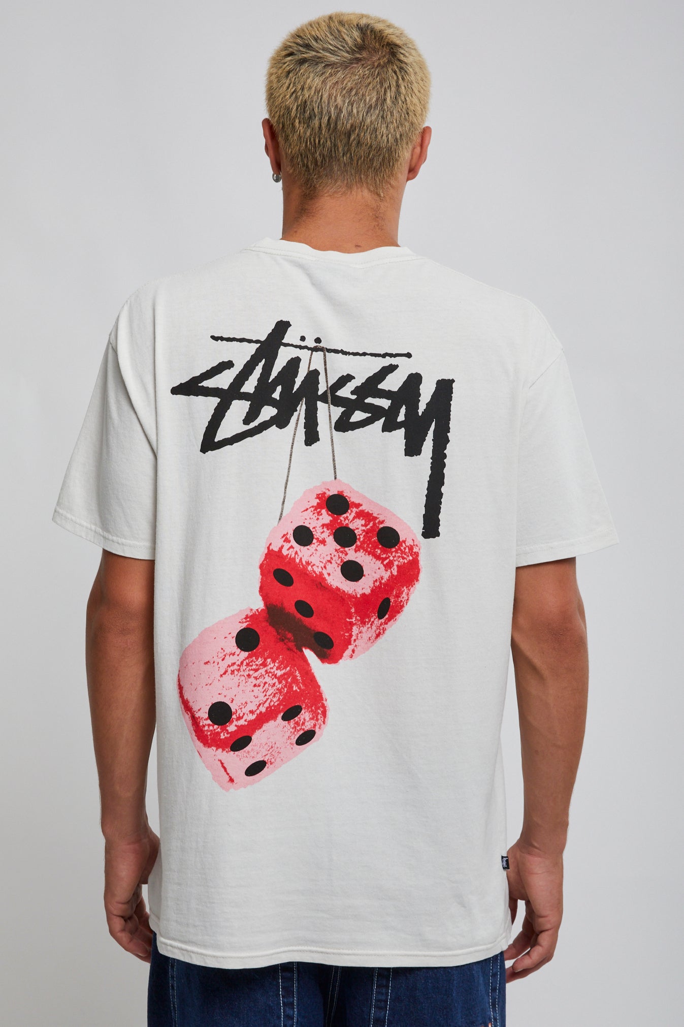 Stussy fuzzy discount dice tee navy