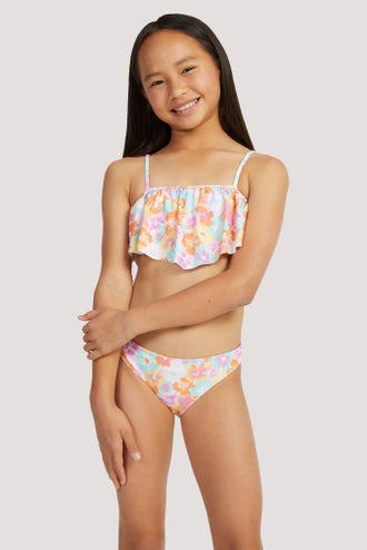 Girls 6-16 Funky Palm Crop Top Two-Piece Bikini Set