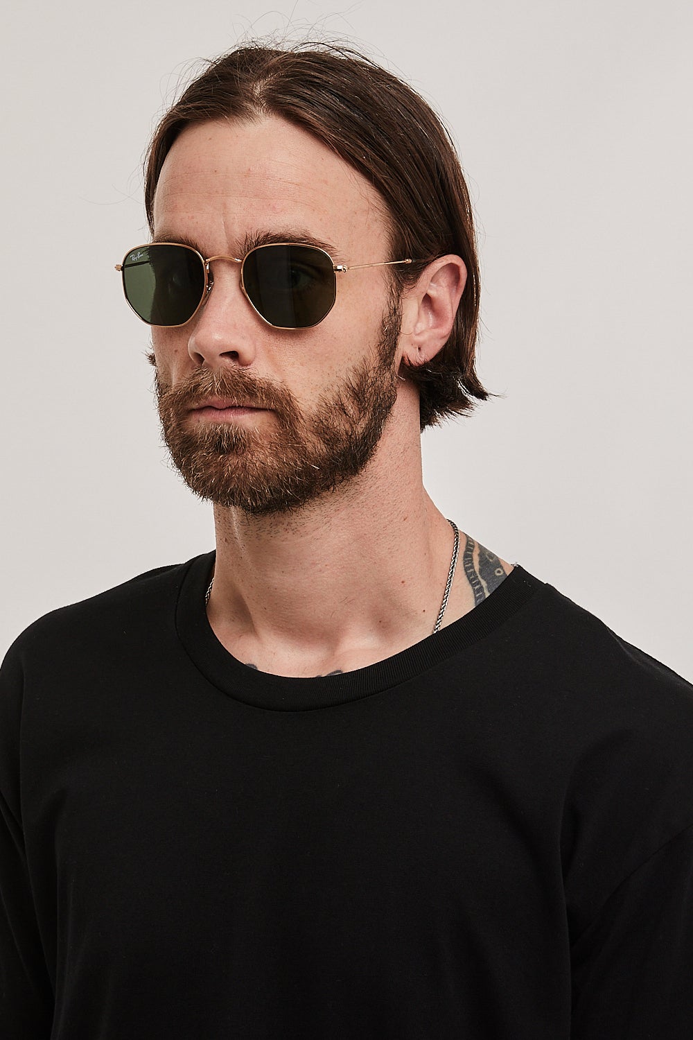 Hexagonal flat clearance sunglasses