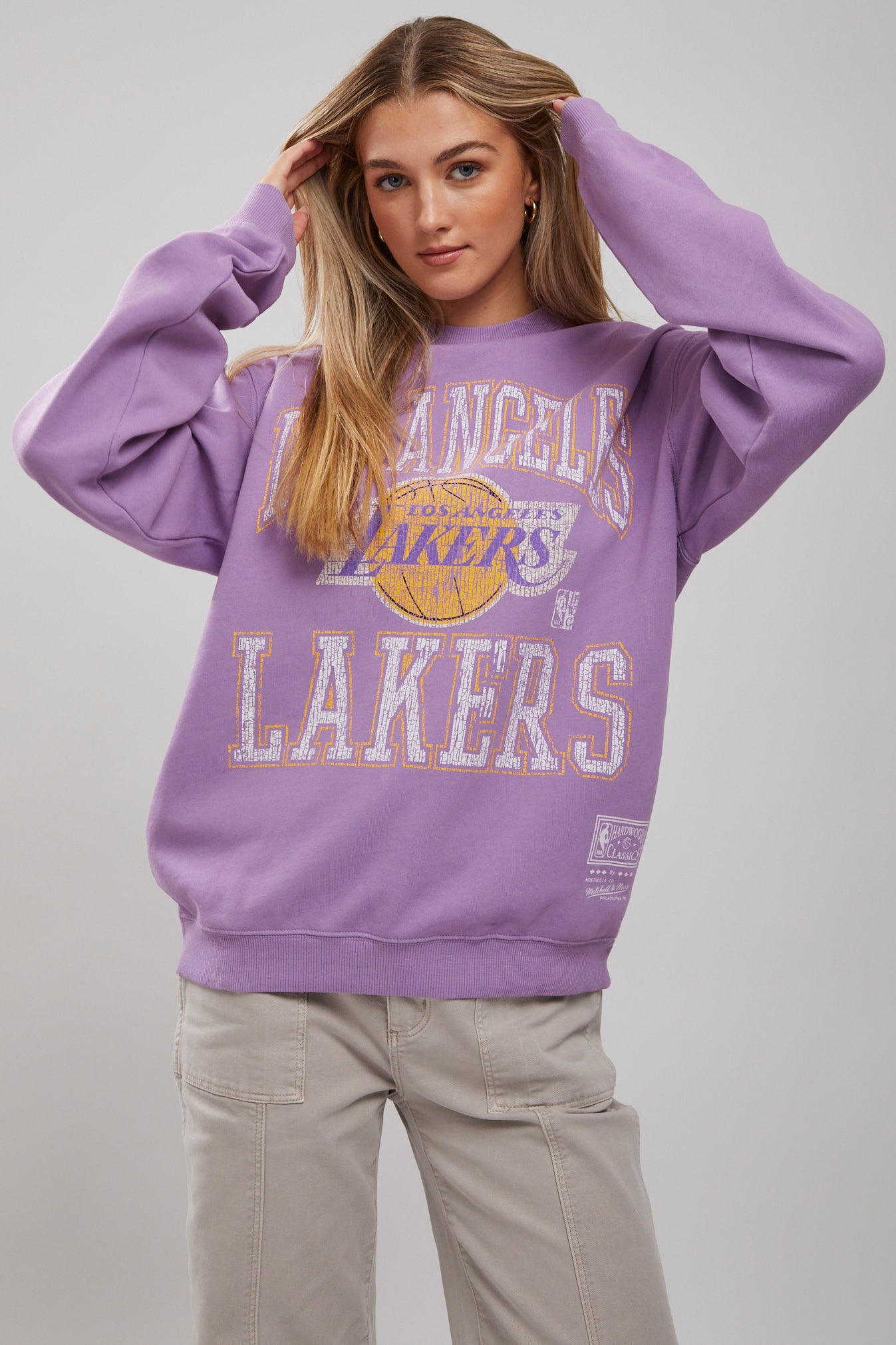 Mitchell & Ness Vintage Faded Los Angeles Lakers Tee Faded Purple