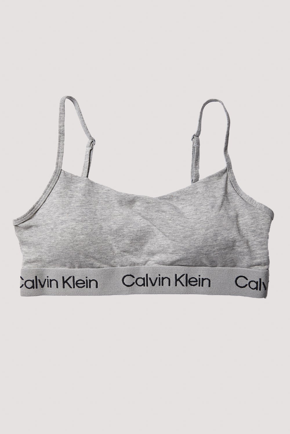 Calvin Klein Women's 1996 Cotton Lightly Lined Bralette, Grey Heather,  Large at  Women's Clothing store