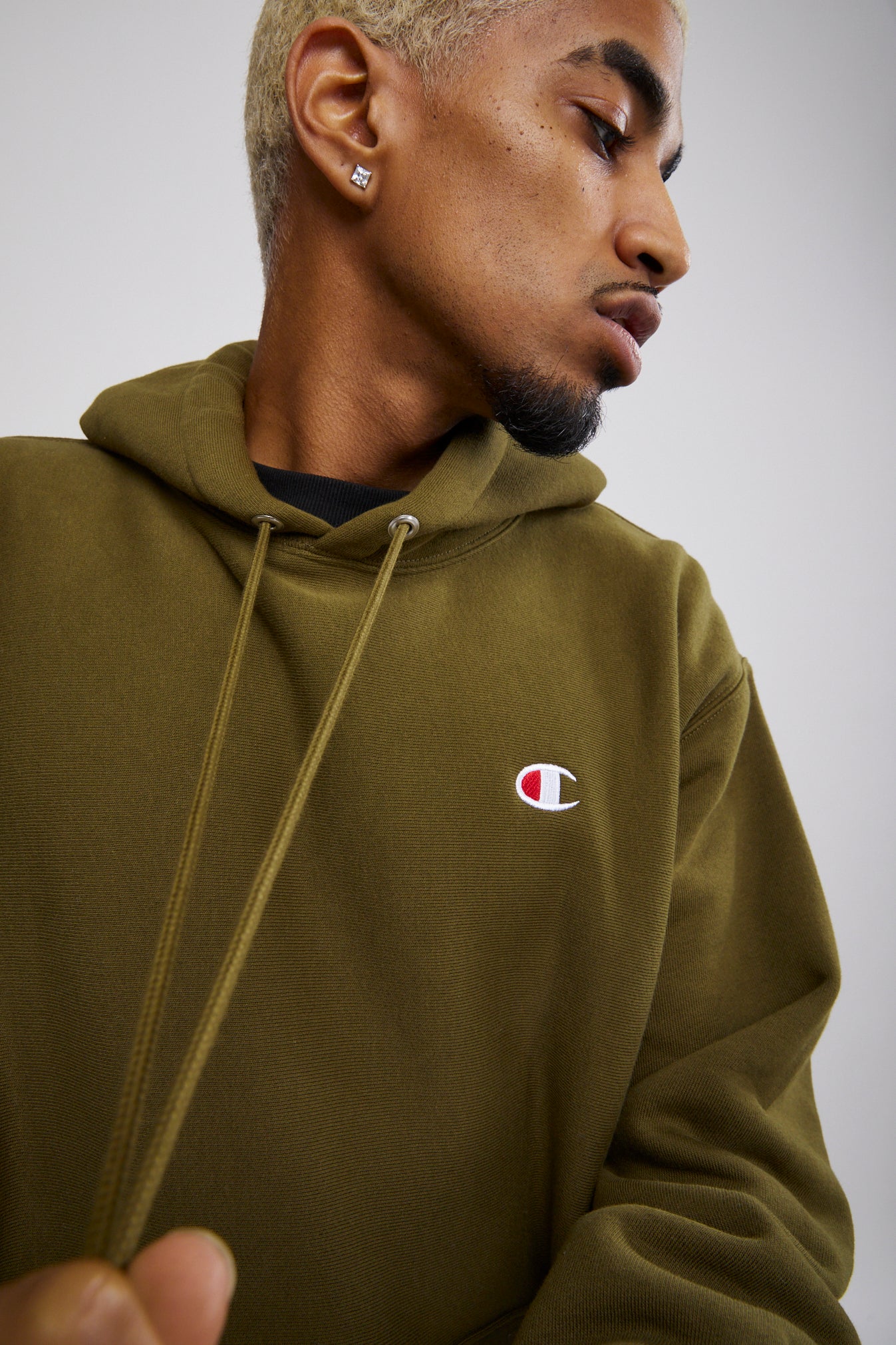 Champion sweater olive green 6s best sale