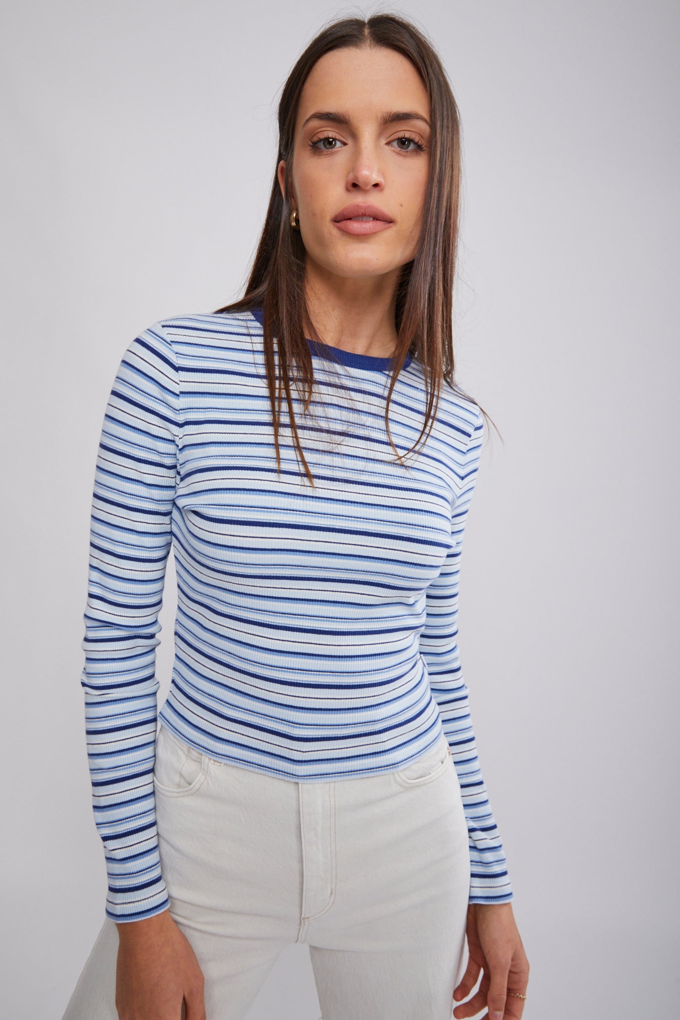 Sky Stripe Long Sleeve Baby Tee