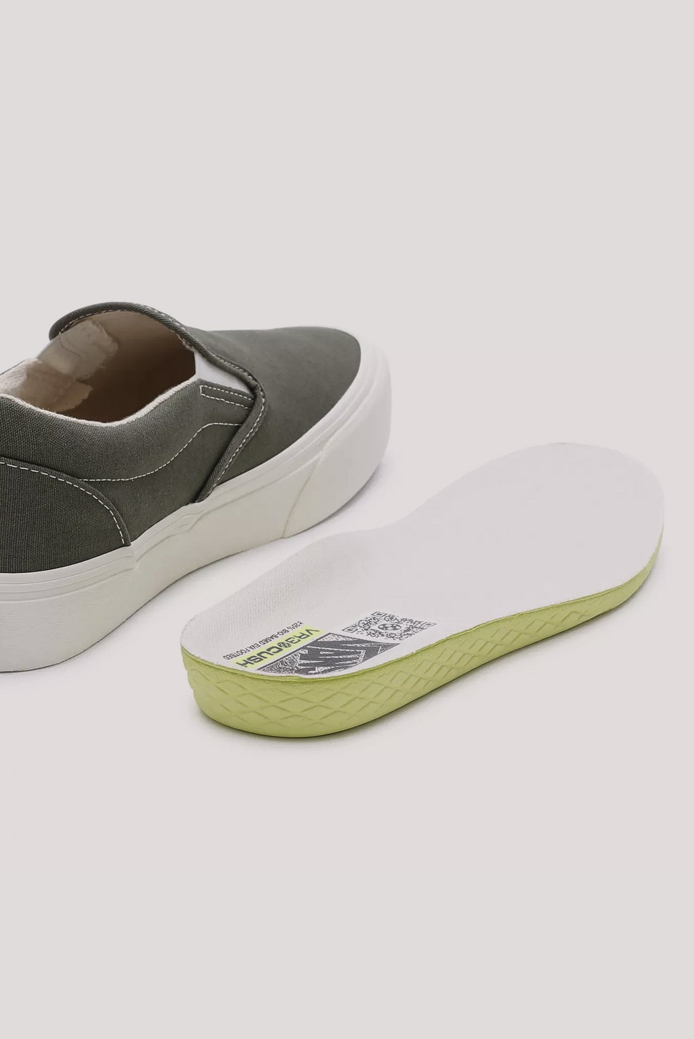 Light grey vans hot sale slip ons