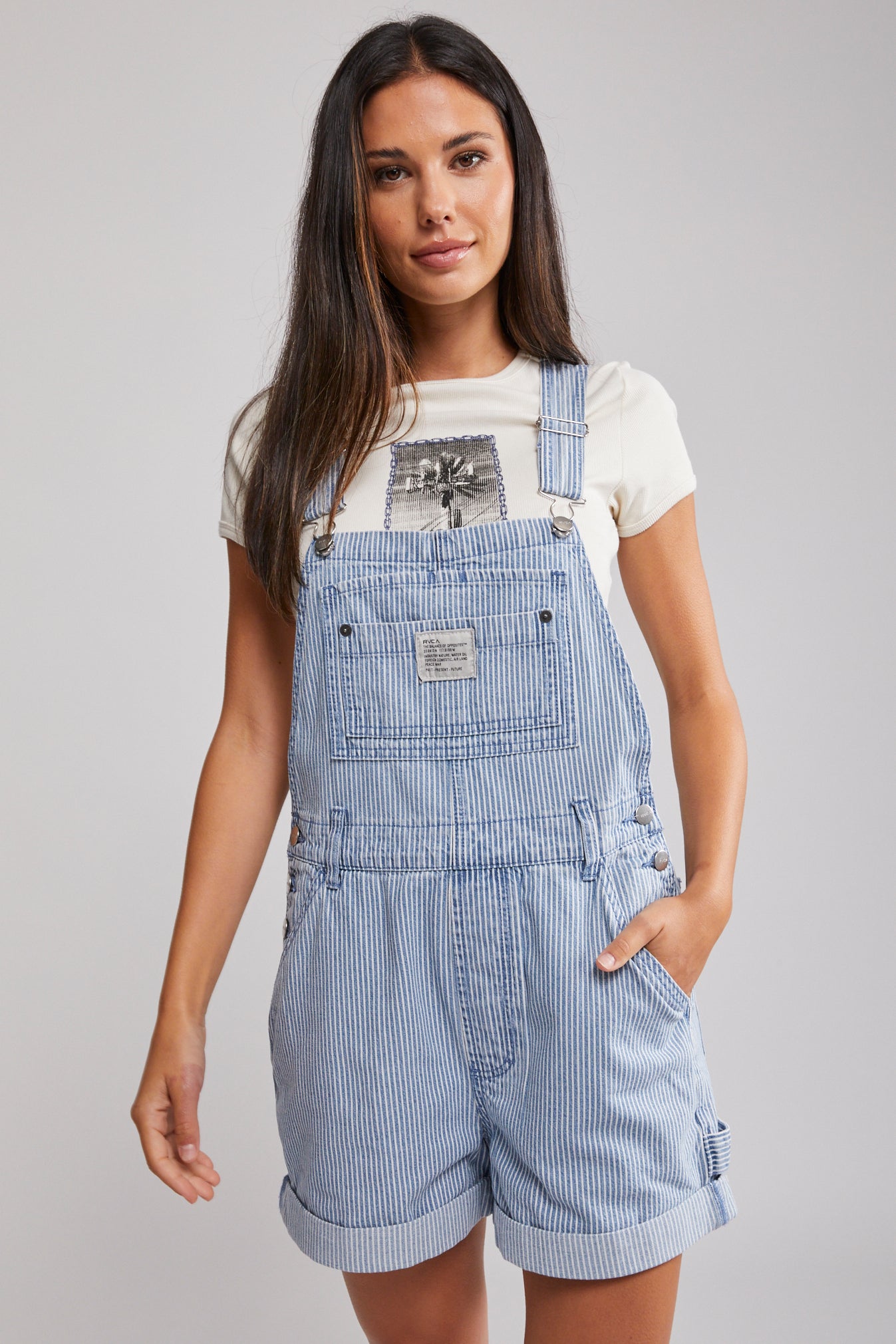 Sloucher Overall Dungaree Shorts - Coast