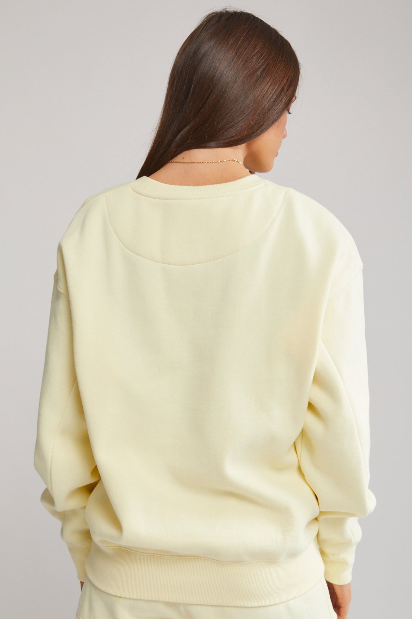 Pale yellow crew clearance neck